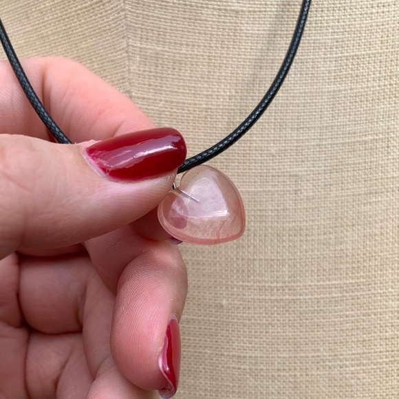 Handmade Genuine Stone/Glass Heart Amulet Necklace - Picture 6 of 12